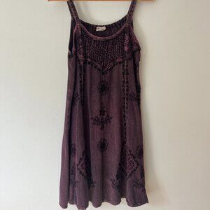 Purple Y2K Patterned Tie-Back mini dress